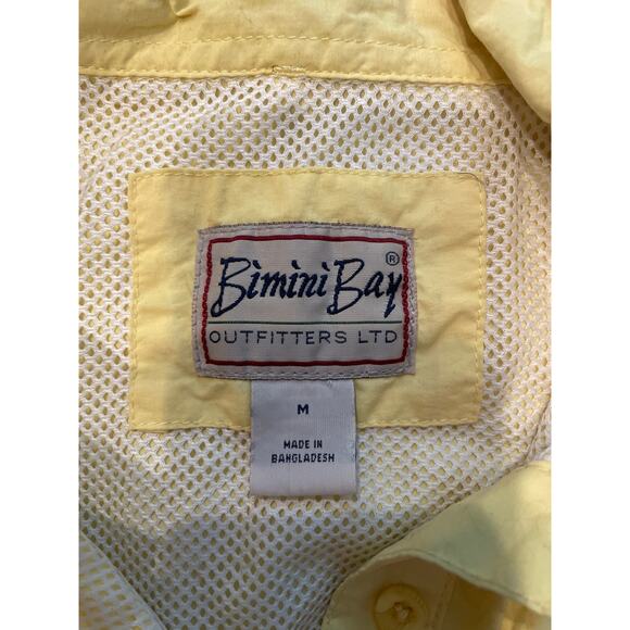 BIMINI BAY Button Down Fishing Shirt Yellow Women's M Short Sleeve Nylon Outdoor - Picture 5 of 8